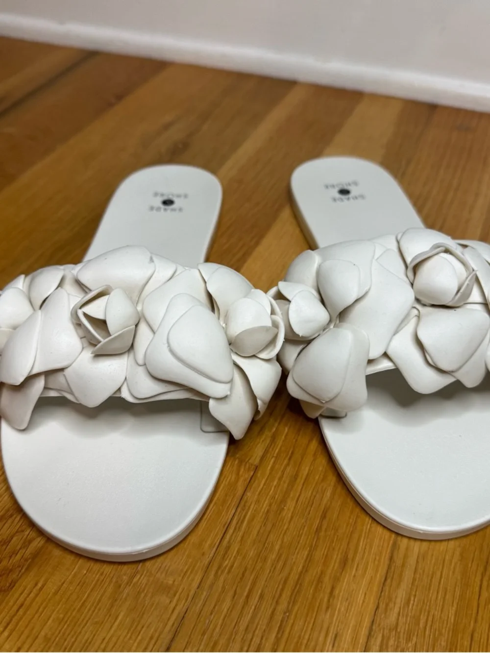 Shade & Shore Mallory Floral Jelly Slide Sandals White Women's Size 9